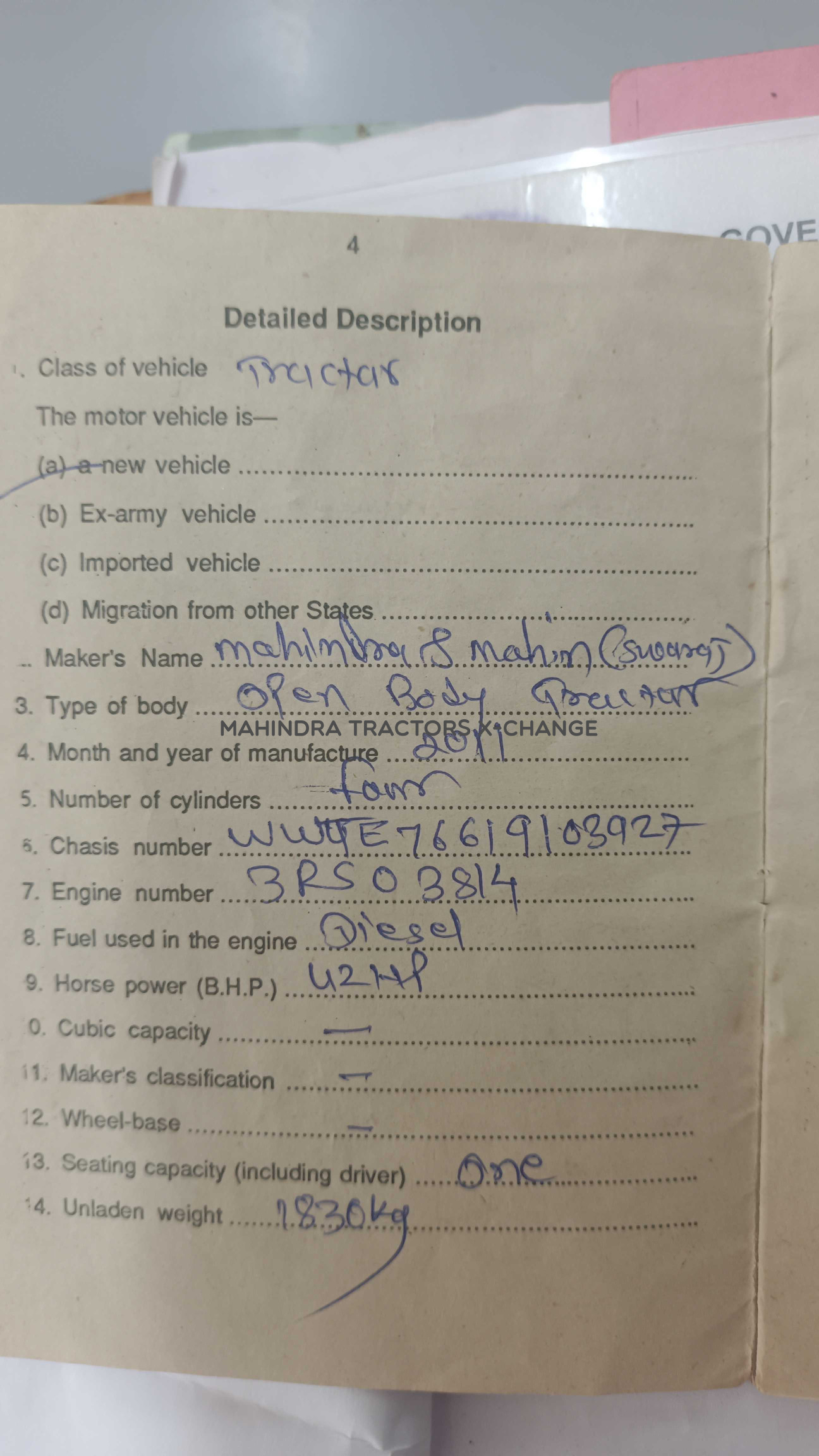 2011 Swaraj Swaraj 843 XM-5