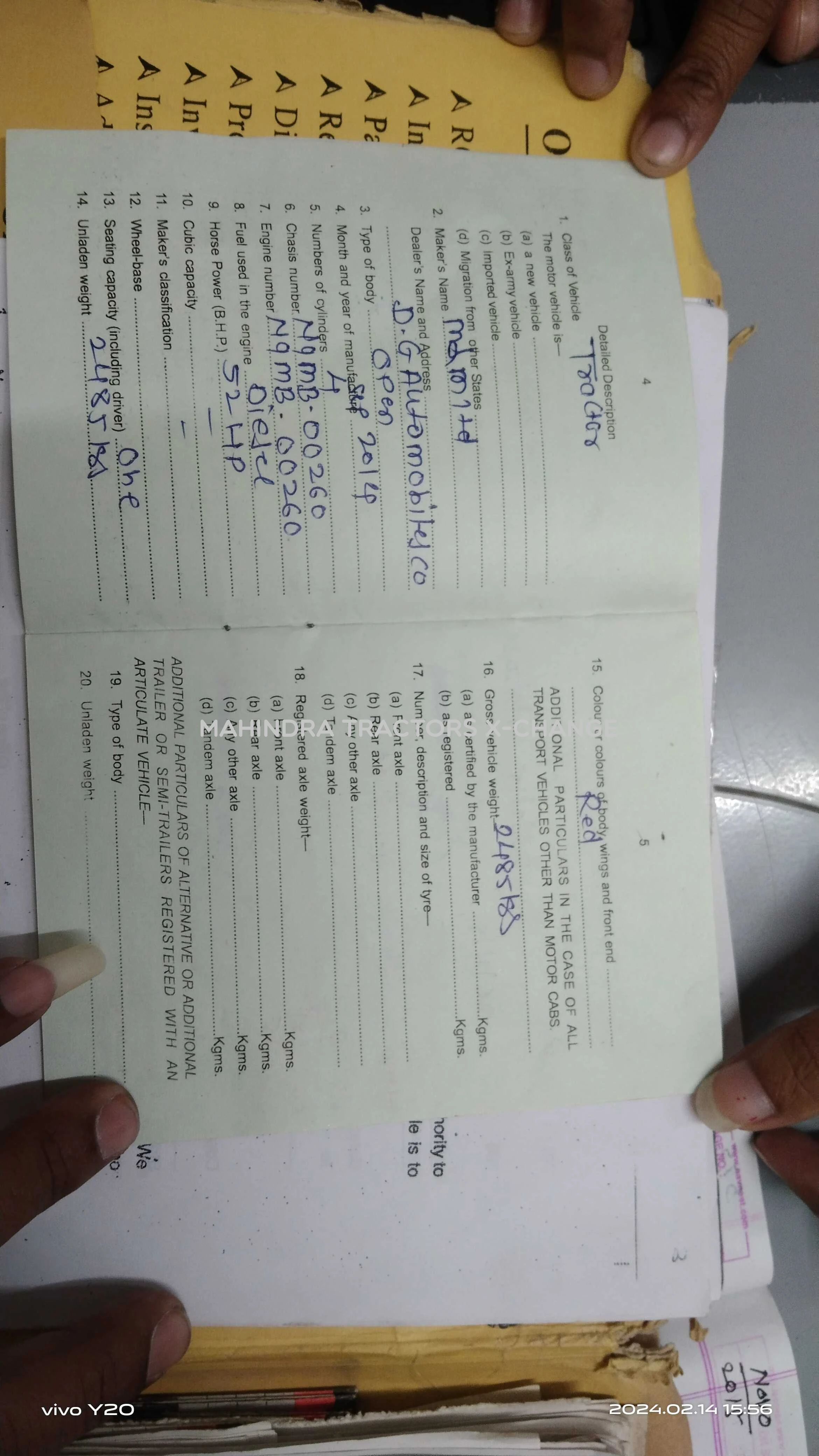 2014 Mahindra Arjun Novo 605 DI-PS-5