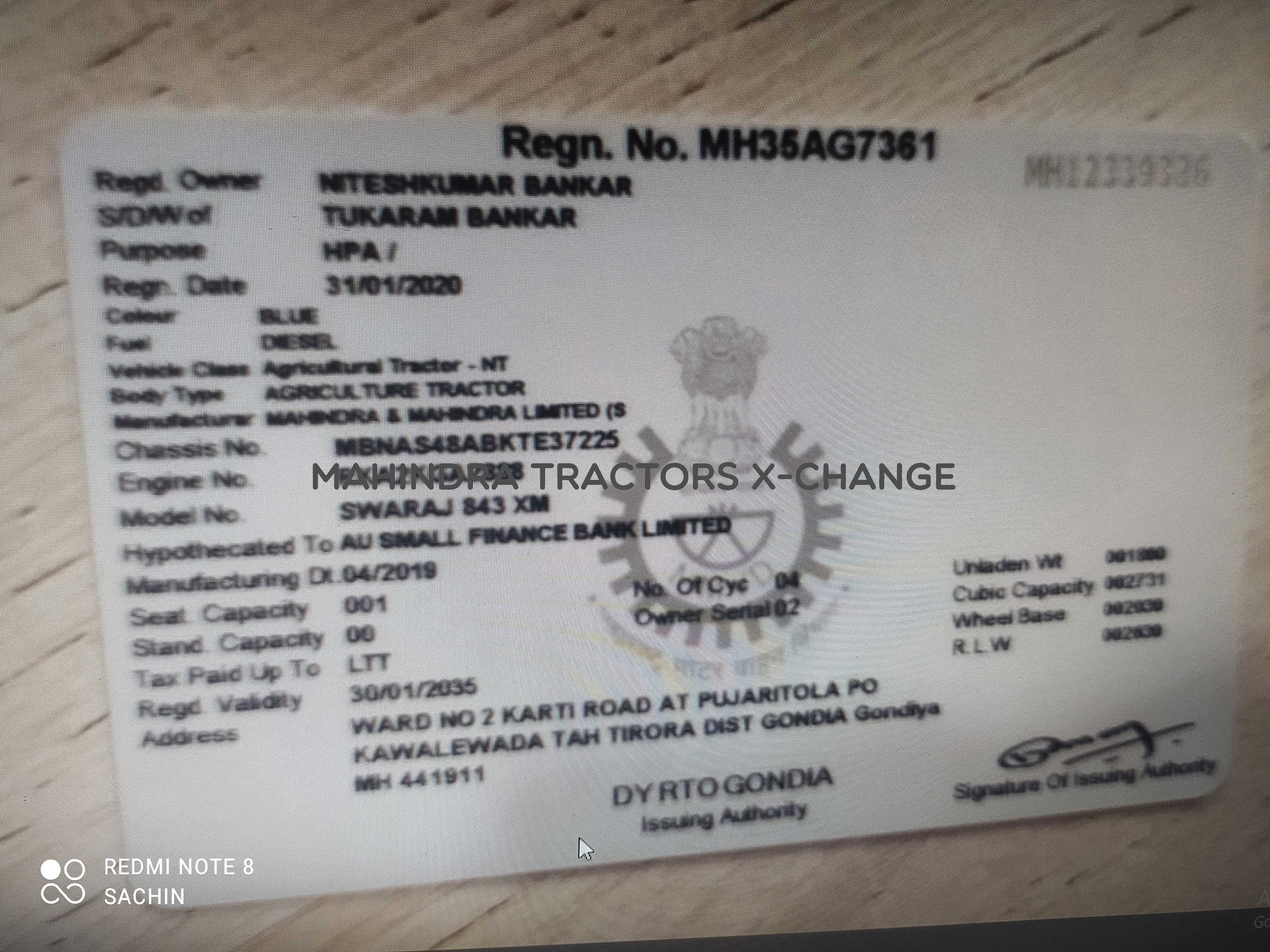 2019 Swaraj 843 XM-4